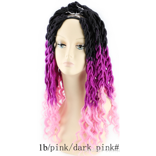Wavy Goddess Locs Curly Faux Locs Crochet Hair Braids Prelooped Synthetic Hair Extension Soft Dreadlock 20inch